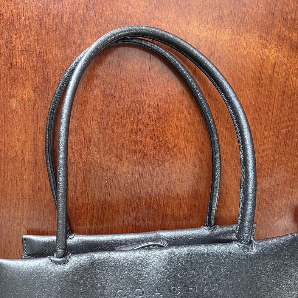 Coach 6108 Pearlized Mini Tote Gray Metallic Leather Bag Vintage - Picture 13 of 16